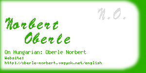 norbert oberle business card